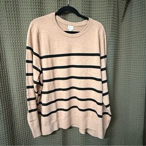 NWT A New Day Striped Tan and Black Sweater